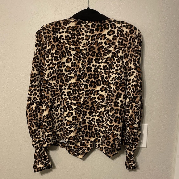 John Paul Richard Cheetah Print Cotton Blazer with Zipper - Picture 2 of 7